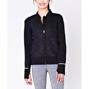Ivivva Black Chevron Warp Speed Outer Space Reflective Jacket Girls Size 12